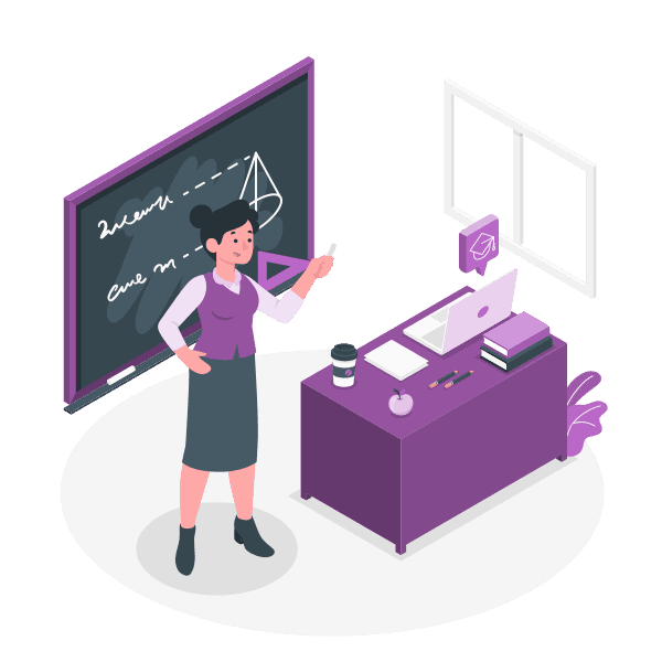 Teacher preparing a quiz